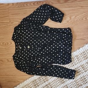 The Limited Black & Gold polka-dot long sleeves blouse
